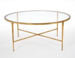 Maison Ramsay Ramsay Large Round Gilt Wrought Iron Coffee Table France 1950s - 4538502