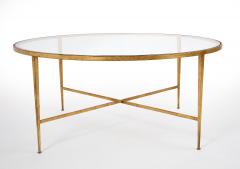 Maison Ramsay Ramsay Large Round Gilt Wrought Iron Coffee Table France 1950s - 4538505