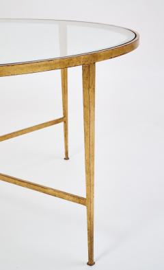 Maison Ramsay Ramsay Large Round Gilt Wrought Iron Coffee Table France 1950s - 4538506