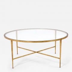 Maison Ramsay Ramsay Large Round Gilt Wrought Iron Coffee Table France 1950s - 4548176