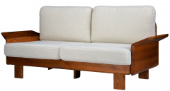 Maison Regain 1970s French Elmwood Maison Regain sofa - 2915466