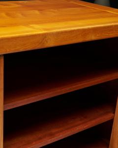 Maison Regain Carved Elm Sideboard with Leather Handles by Maison Regain France c 1970 - 4760141