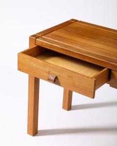 Maison Regain Elm Desk Console with Leather Pulls by Maison Regain France c 1950 - 4096301
