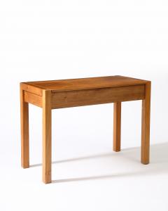 Maison Regain Elm Desk Console with Leather Pulls by Maison Regain France c 1950 - 4096303