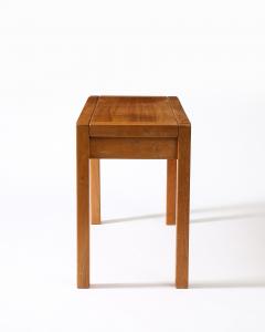 Maison Regain Elm Desk Console with Leather Pulls by Maison Regain France c 1950 - 4096304