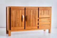 Maison Regain Maison Regain High Sideboard in Solid Elm France 1970s - 2005970