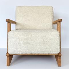 Maison Regain Pair Maison Regain Elm and Boucle Lounge Chairs - 3242108