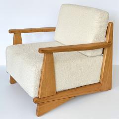 Maison Regain Pair Maison Regain Elm and Boucle Lounge Chairs - 3242109