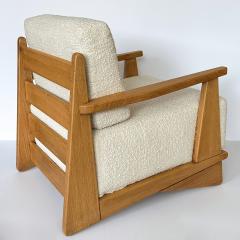 Maison Regain Pair Maison Regain Elm and Boucle Lounge Chairs - 3242113