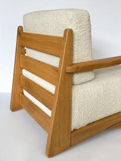 Maison Regain Pair Maison Regain Elm and Boucle Lounge Chairs - 3242114