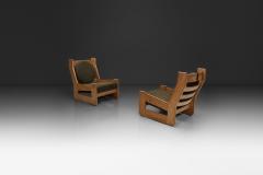 Maison Regain Pair of Sculptural Solid Elm Lounge Chairs by Maison Regain France Late 20th C - 4603904