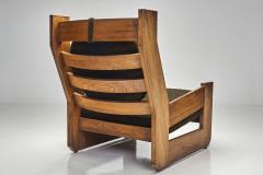 Maison Regain Pair of Sculptural Solid Elm Lounge Chairs by Maison Regain France Late 20th C - 4603907