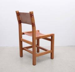 Maison Regain Set of Six Solid Elm Dining Chairs by Maison Regain France 1970s - 542799