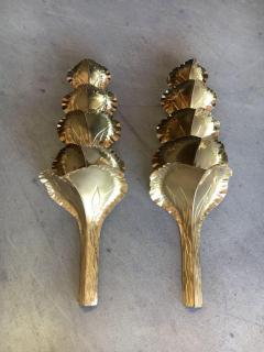 Maison Romeo French Large pair of brass sconces by Maison Romeo 1970s - 989041