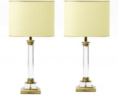 Maison Romeo Maison Romeo Paris pair of Lucite and gold brass neo classic revival lamps - 872252