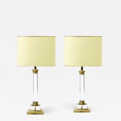 Maison Romeo Maison Romeo Paris pair of Lucite and gold brass neo classic revival lamps - 873192