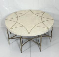 Maitland Smith 1980s Tessellated Stone Round Coffee Table Maitland Smith Style - 4765912