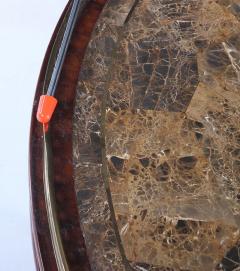 Maitland Smith A Maitland Smith crotch mahogany center table having a tessellated marble top  - 3430009