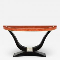 Maitland Smith Art Deco Style Console in Pen Shell Mother of Pearl and Red Travertine 1970s - 2060002
