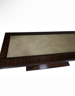 Maitland Smith Art Deco Style Ebonized Macassar Console Table with Faux Shagreen Top - 4752379