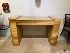 Maitland Smith Art Deco Style Reed Bamboo Desk - 4619937