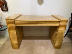 Maitland Smith Art Deco Style Reed Bamboo Desk - 4619958
