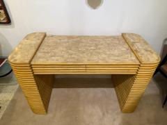 Maitland Smith Art Deco Style Reed Bamboo Desk - 4619959