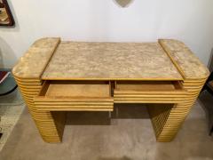 Maitland Smith Art Deco Style Reed Bamboo Desk - 4619963