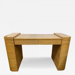 Maitland Smith Art Deco Style Reed Bamboo Desk - 4620266