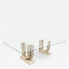 Maitland Smith Dining Table In Tessellated Fossilized Coral and Abalone 1970s - 2095877