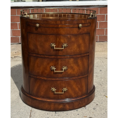 Maitland Smith Directoire Style Maitland Smith Oval Mahogany Night Stand End Table - 4117825