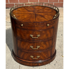 Maitland Smith Directoire Style Maitland Smith Oval Mahogany Night Stand End Table - 4117826