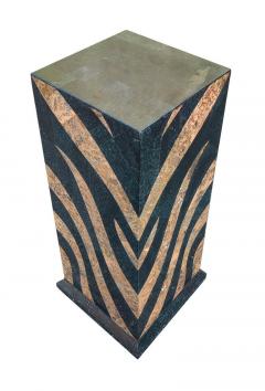 Maitland Smith Dramatic Vintage Maitland Smith Tall Tapered Marble Stone Pedestal Tiger Print - 2618337