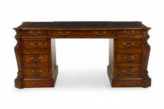 Maitland Smith English Regency Style Wooden 2 Cabinet Kneehole Desk - 4169166