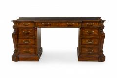 Maitland Smith English Regency Style Wooden 2 Cabinet Kneehole Desk - 4169169