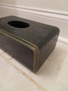 Maitland Smith Handsome Maitland Smith Tessellated Marble Brass Tissue Box Midcentury - 1494804