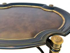 Maitland Smith Hollywood Regency Burl Wood with Gold Trim Oval Cocktail Table by Maitland Smith - 3617228