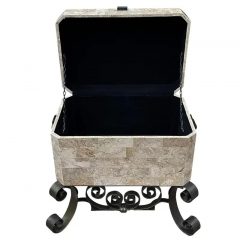 Maitland Smith Hollywood Regency Tessellated Marble Trunk or Side Table by Maitland Smith - 2537337