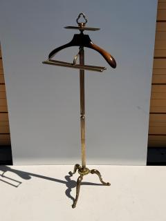 Maitland Smith Italian Brass and Wood Valet Stand with Cabriolet Legs - 4761518