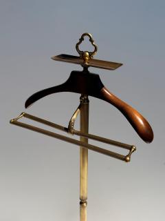 Maitland Smith Italian Brass and Wood Valet Stand with Cabriolet Legs - 4761580