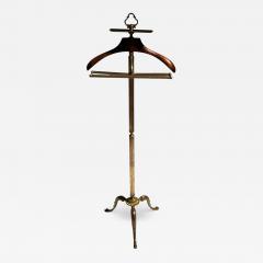 Maitland Smith Italian Brass and Wood Valet Stand with Cabriolet Legs - 4761884