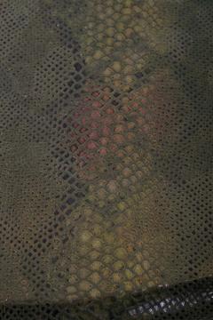 Maitland Smith Louis XV Style Bomb Commode Wrapped in Olive Green Faux Snakeskin - 1975393