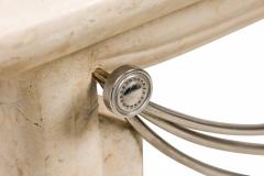 Maitland Smith Maitland Smith American Mid Century Modern Travertine and Nickel Console Table - 4273142