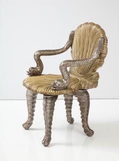 Maitland Smith Maitland Smith Carved Grotto Chair with Dolphin Arms - 2935208