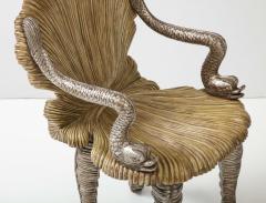 Maitland Smith Maitland Smith Carved Grotto Chair with Dolphin Arms - 2935221