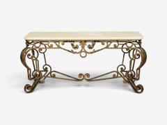 Maitland Smith Maitland Smith Console Table Gilt Metal Marble Philippines 1980s - 4723152
