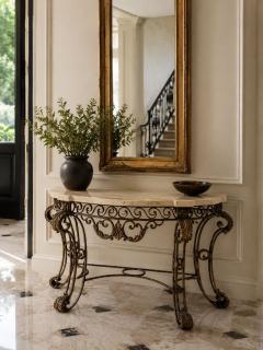 Maitland Smith Maitland Smith Console Table Gilt Metal Tesselated Marble Philippines 1980s - 4725870