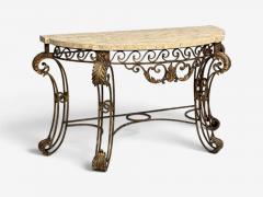 Maitland Smith Maitland Smith Console Table Gilt Metal Tesselated Marble Philippines 1980s - 4725872