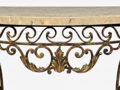 Maitland Smith Maitland Smith Console Table Gilt Metal Tesselated Marble Philippines 1980s - 4725876