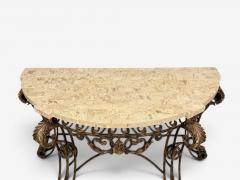 Maitland Smith Maitland Smith Console Table Gilt Metal Tesselated Marble Philippines 1980s - 4725877